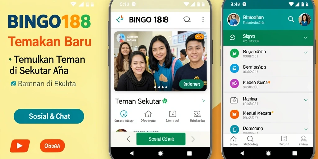 Tampilan antarmuka BINGO188 yang memudahkan pencarian teman.