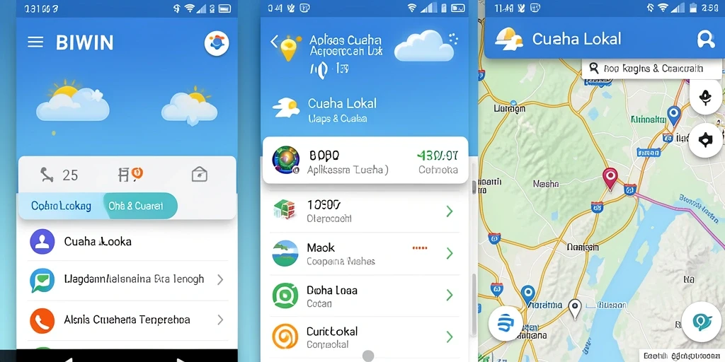 Antarmuka BIWIN menampilkan informasi cuaca lokal yang jelas dan informatif.