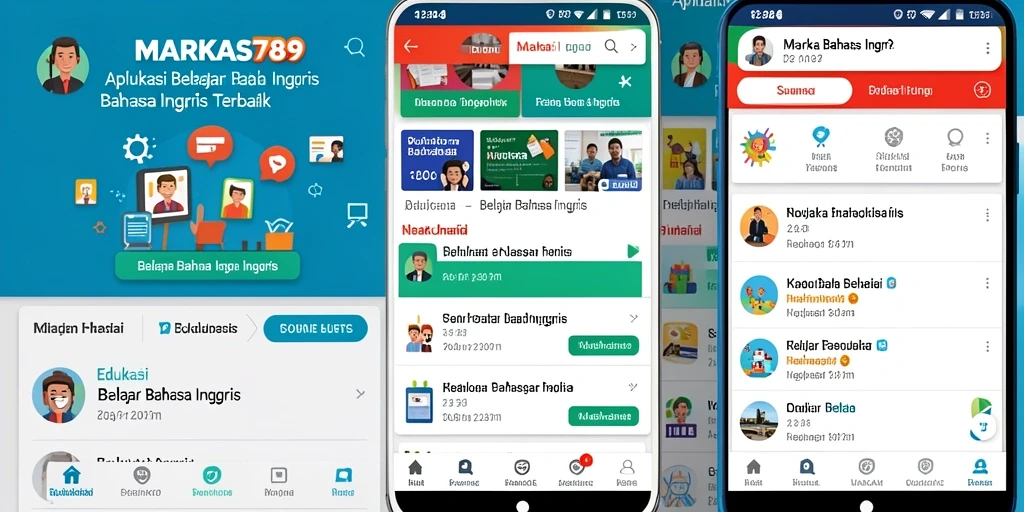 Tampilan antarmuka aplikasi MARKAS789 untuk Belajar Bahasa Inggris.